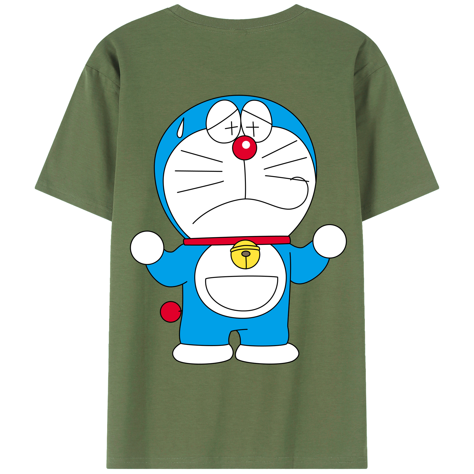 （画像用） ドラえもん Doraemon 綿100％ メンズ半袖Tシャツ（バックプリント） 通気性